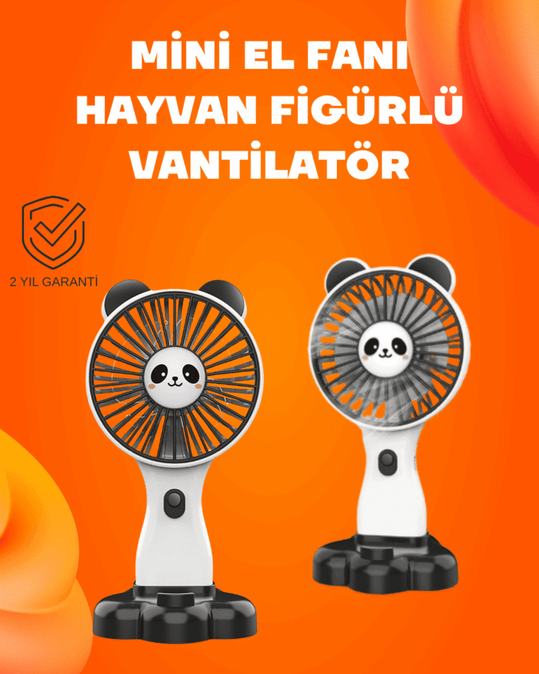Kompakt Tasarımlı USB Şarjlı Mini Fan – Hayvan Figürlü Vantilatör