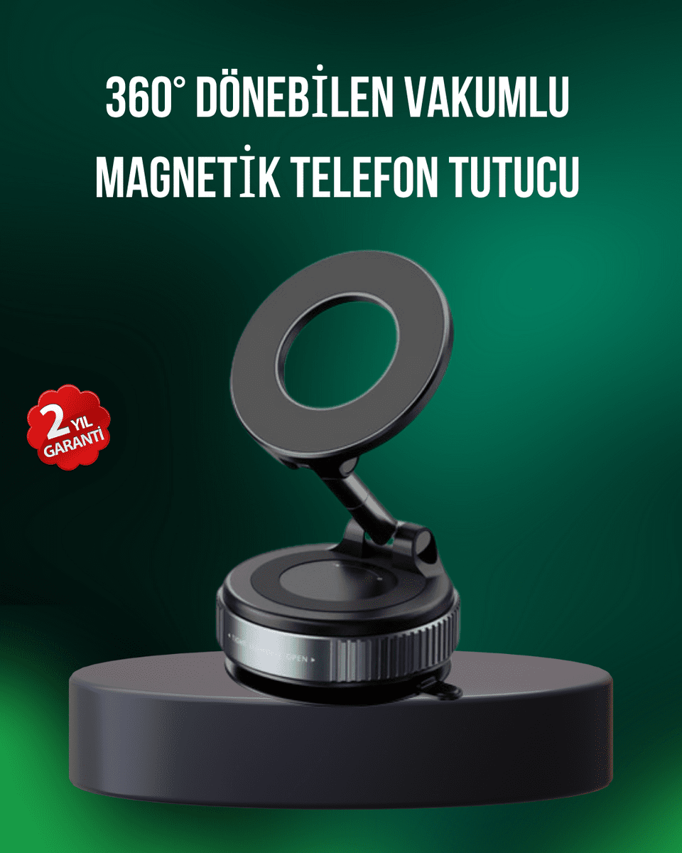 Alüminyum Gövdeli Manyetik Araç İçi Telefon Tutucu