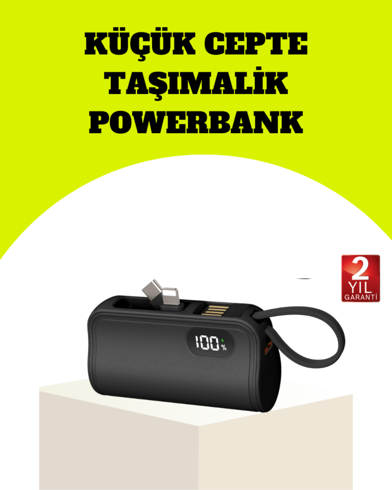 Dahili Type-C Konektörlü Mini 2000mAh Powerbank