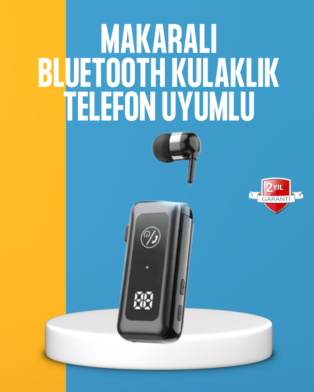 Dijital Ekranlı ve Hızlı Şarjlı Bluetooth 5.2 Makaralı Kulaklık