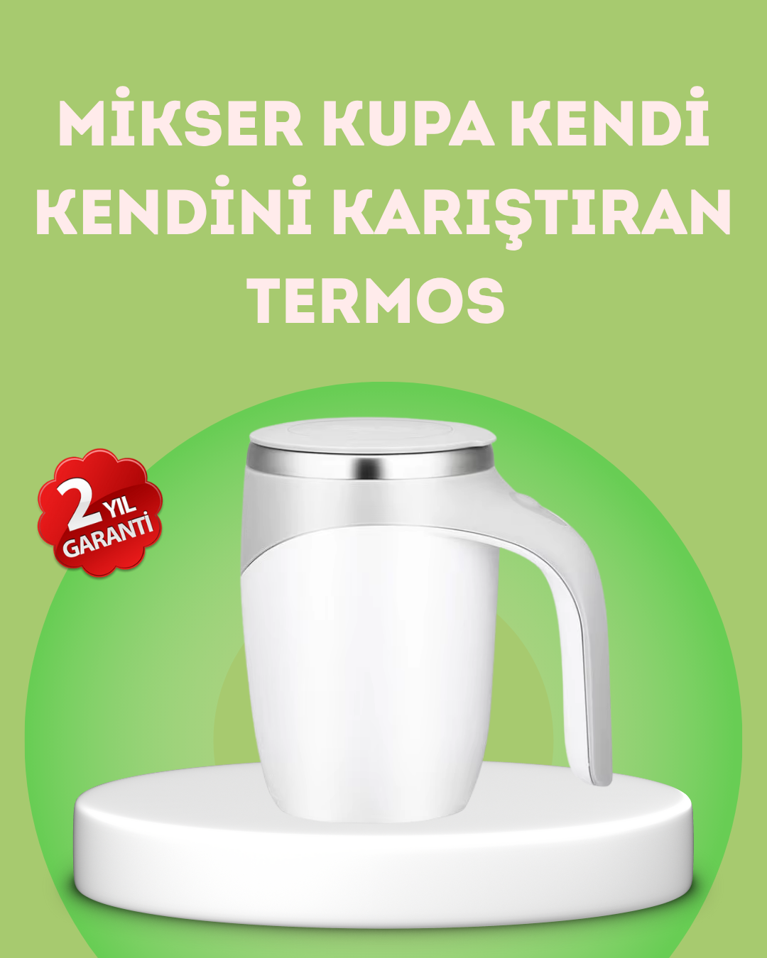 Elektrikli Otomatik Karıştırıcı Kupa – 304 Paslanmaz, USB Şarjlı, Taşınabilir
