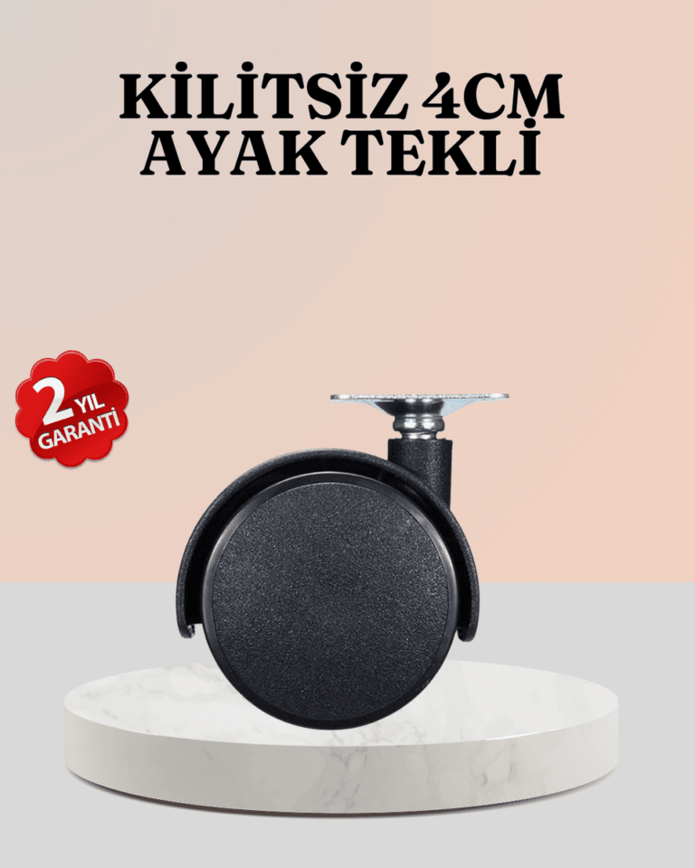 4 cm Çap Kilitsiz Tekerlek Ayağı Tekli Hafif Mobilyalar İçin