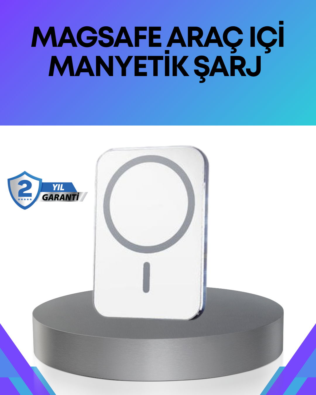 360° Döner Başlıklı MagSafe Araç Telefon Tutucu Hızlı Şarjlı