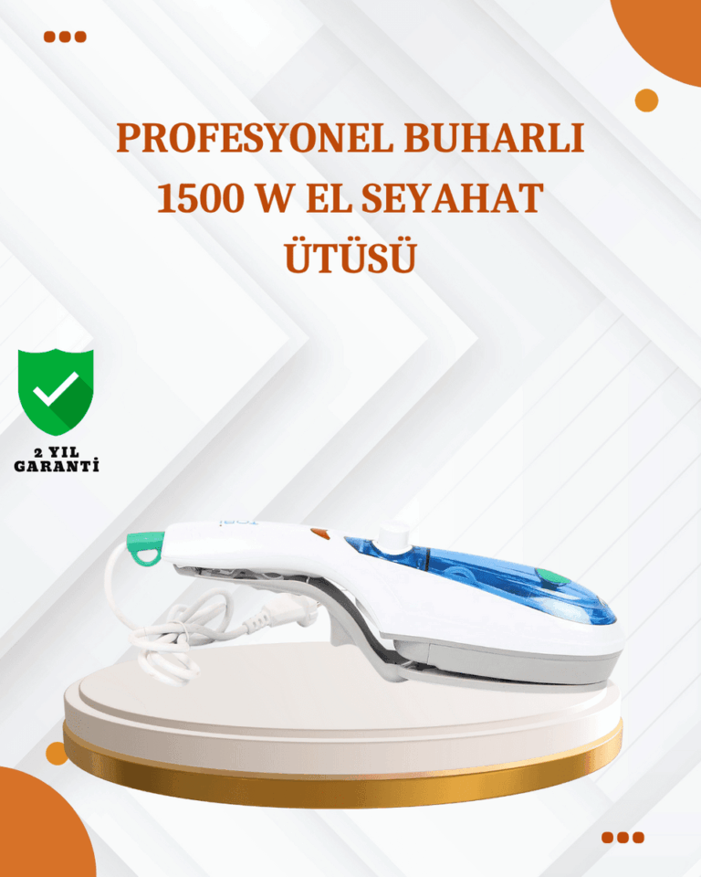 Kompakt Buharlı Ütü 1500W | Tüm Yüzeyler İçin Pratik ve Etkili