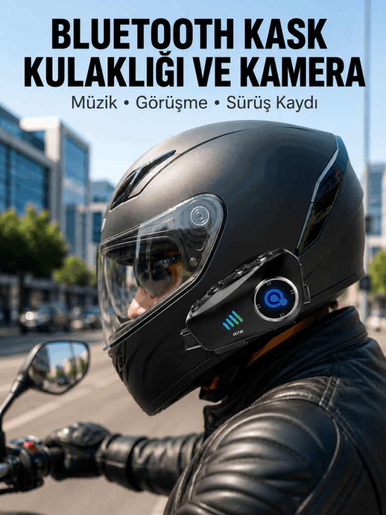Q28 Kameralı Motosiklet Kask Kulaklık Bluetooth 5.3 Su Geçirmez 1080P HD Yeni Nesil