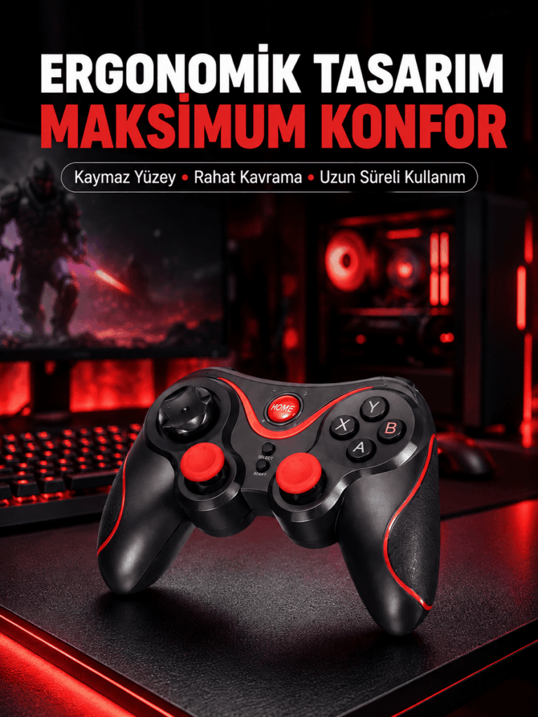 Rahat Kavrama ve Düşük Gecikme Teknolojili Gamepad
