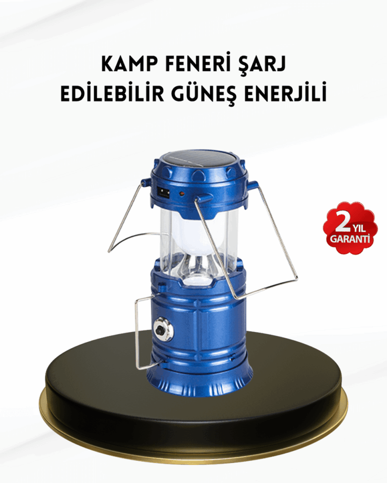 Solar Kamp Lambası Kızak Sistemli Şarjlı Taşınabilir Doğa Yürüyüşü Işığı