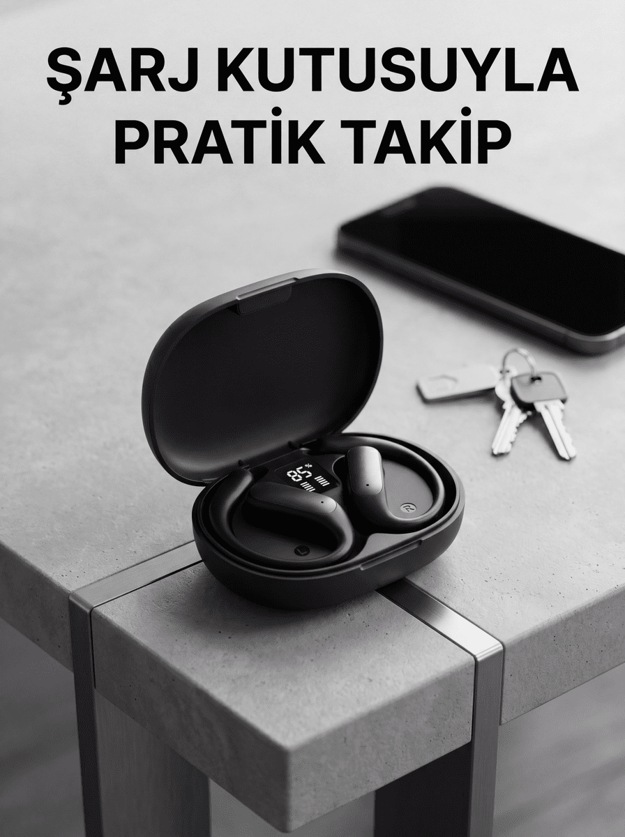 Bluetooth Kablosuz Kulaklık Kulak Kancalı Şarj Göstergeli