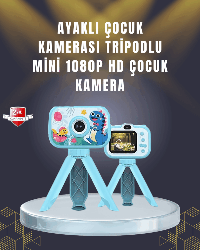 2 inç Ekranlı Çocuk Kamerası – Çizgi Film Efektli ve Müzik Çalar Özellikli