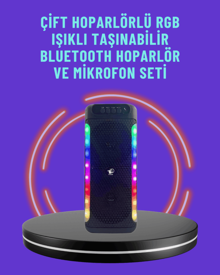 Ev ve Dış Mekan Kullanımına Uygun RGB Işıklı Hoparlör