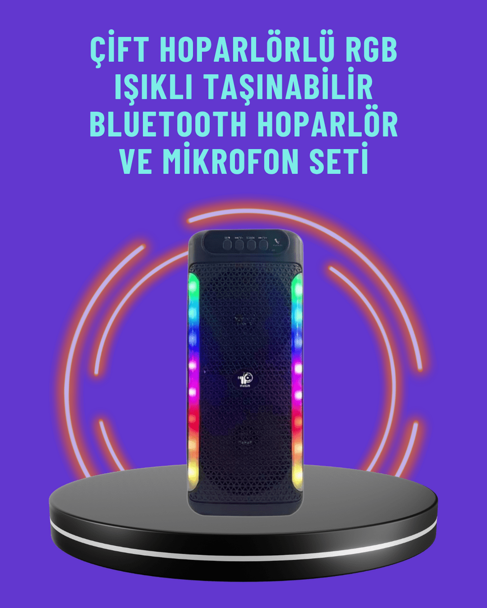 Ev ve Dış Mekan Kullanımına Uygun RGB Işıklı Hoparlör