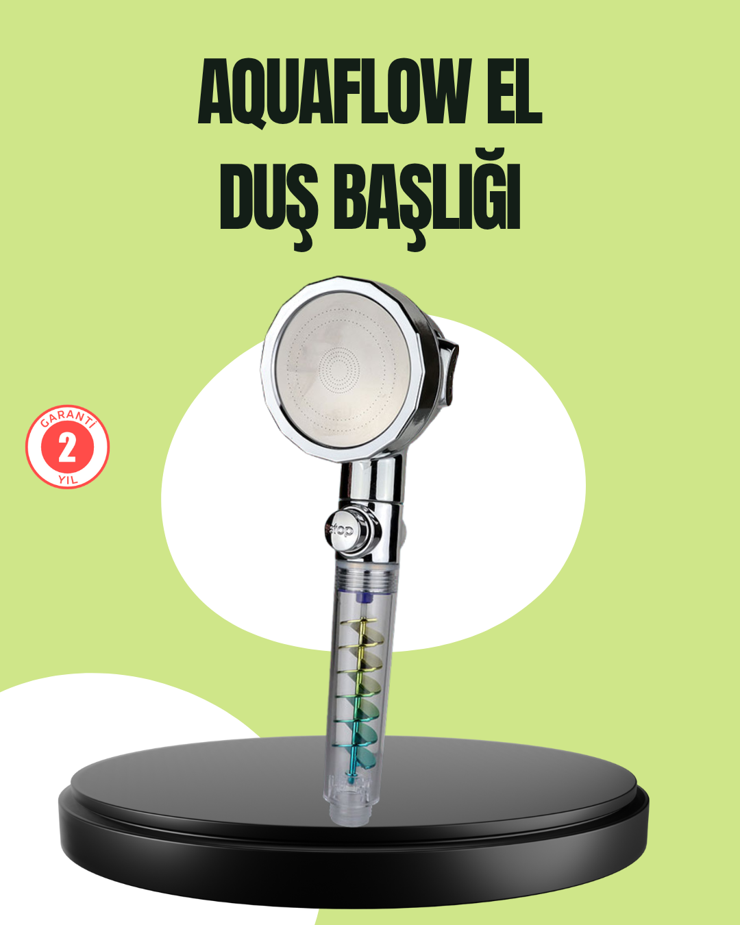 Basınçlı El Duşu Başlığı – Döner Pervaneli, Göz Kamaştıran Yağmur Etkisi