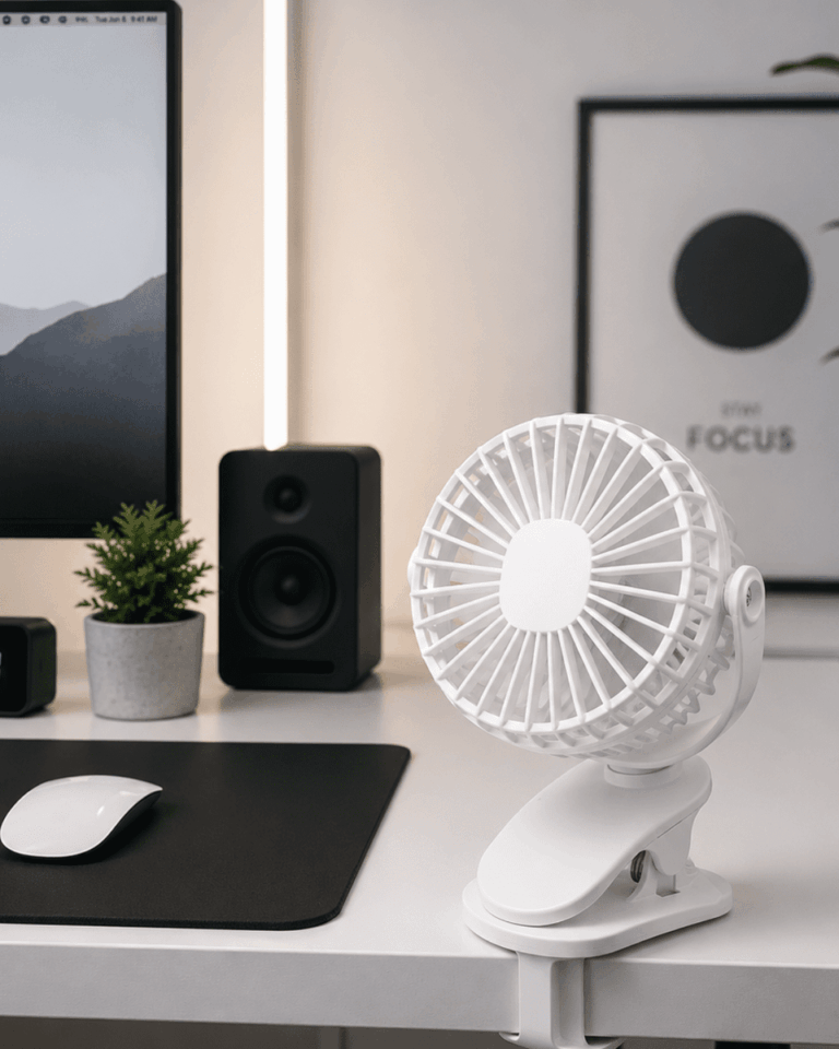 360 Derece Ayarlanabilir Sessiz Çalışan Mandallı Fan