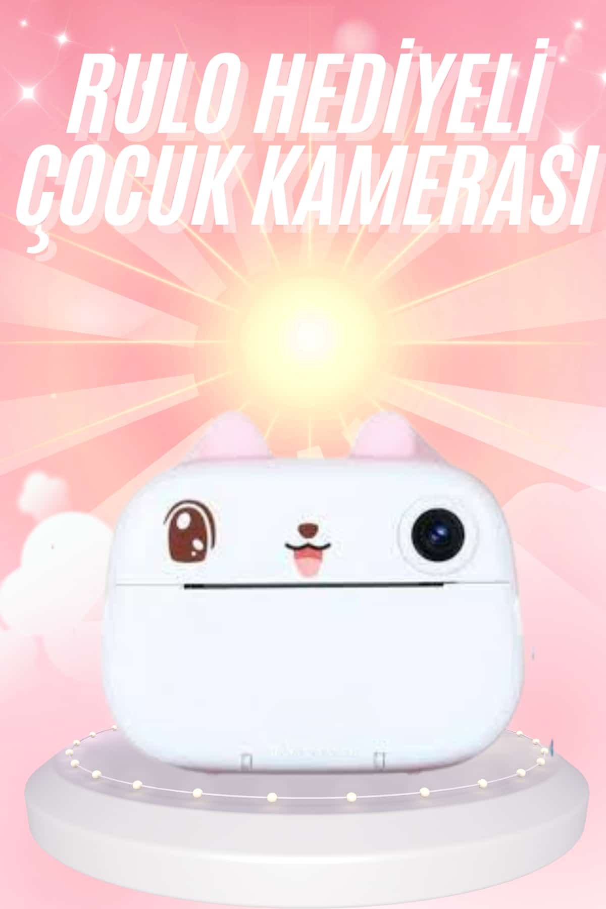 Çocuklara Özel Şirin Tasarımlı Mini Fotoğraf Yazıcısı 3 Adet Rulo Hediyeli