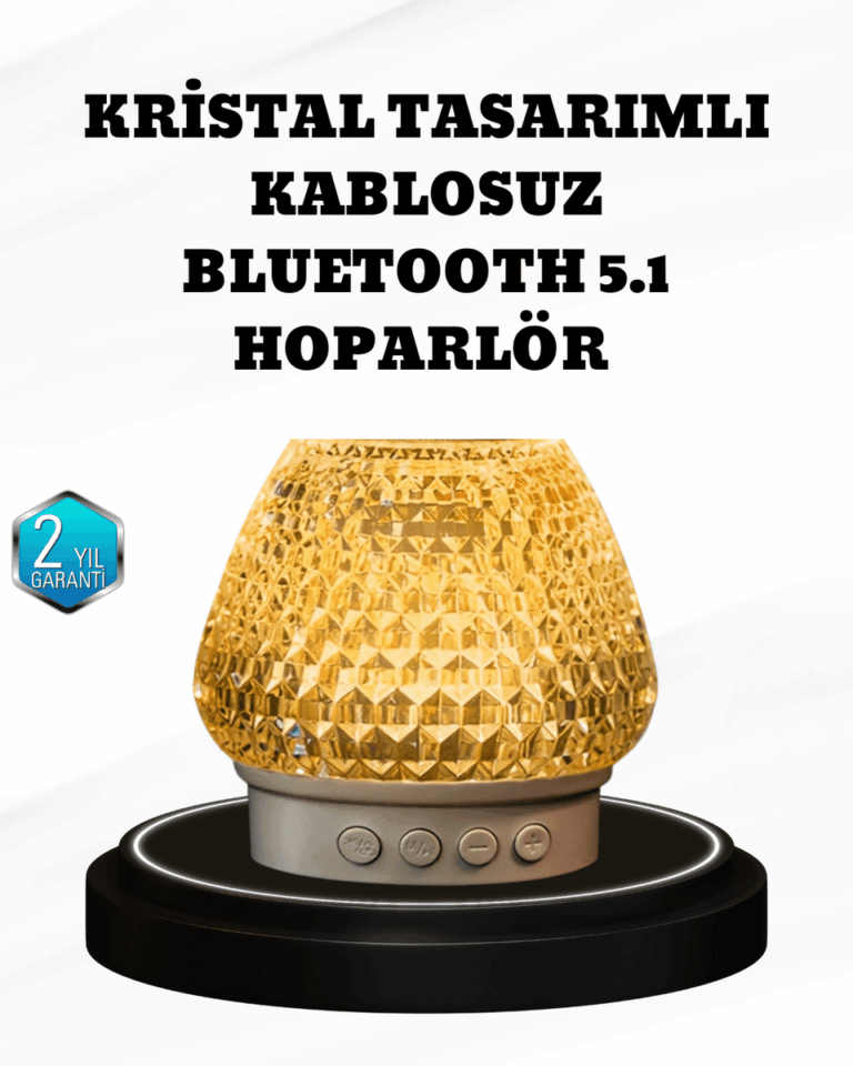 RGB LED Işıklı Kristal Tasarım Bluetooth 5.1 Hoparlör 5W Taşınabilir