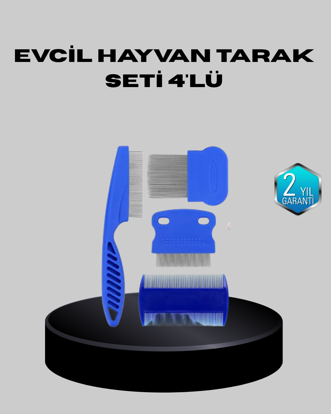 Evcil Hayvan Tüy Bakım Seti – 4’lü Paslanmaz Çelik ve Eco Plastik, Kolay Temizlenebilir ve Dayanıklı