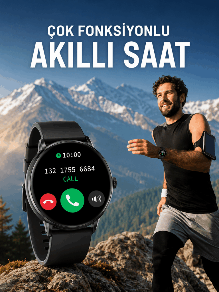Akıllı Saat Çok Fonksiyonlu Sesli Görüşme NFC Uyumlu Amoled Ekran