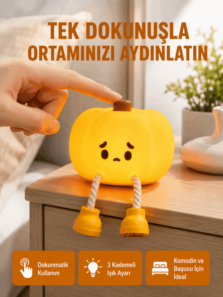 Silikon Pumpkin Night Light Telefon Tutuculu LED Lamba Yeni Nesil