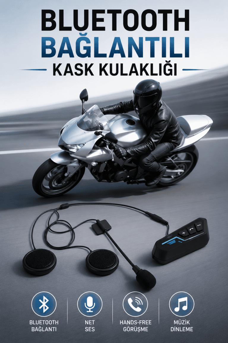 Kask Kulaklığı Motosiklet Intercom Interkom Dinleme Konuşma Özellikli Su Geçirmez