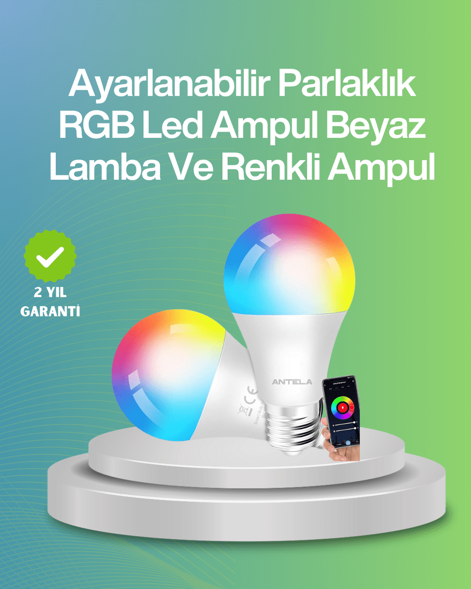 9 Watt Beyaz Işık ve Renk Ayarlı Akıllı LED Ampul