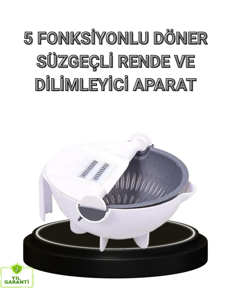 Çok Fonksiyonlu Döner Rende Süzgeç Hazneli Ergonomik Sebze Doğrayıcı